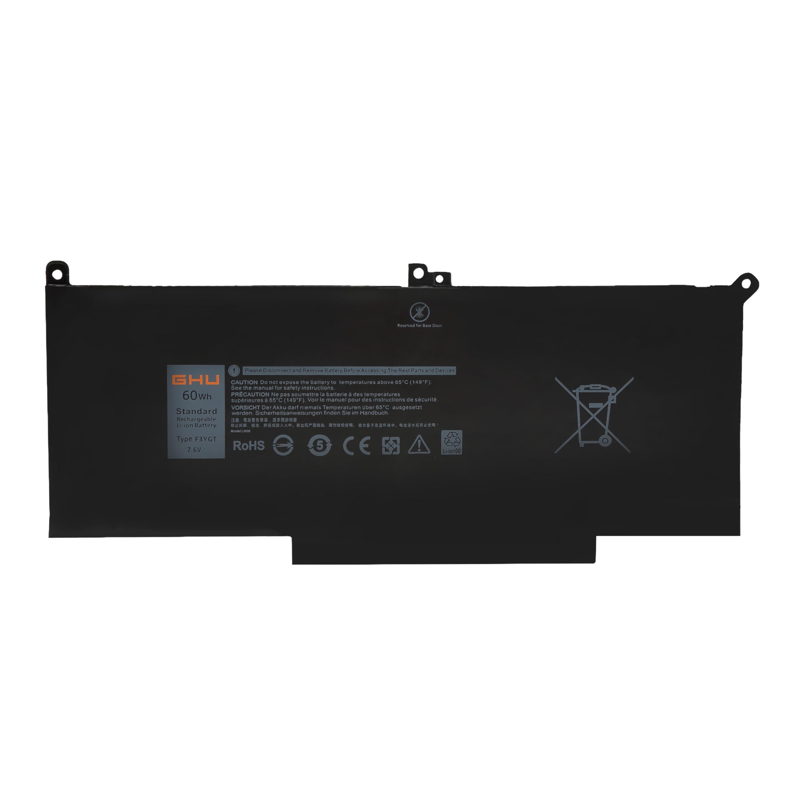 Amazon.com: GHU F3YGT 60 Wh Laptop Battery for Dell Latitude 12